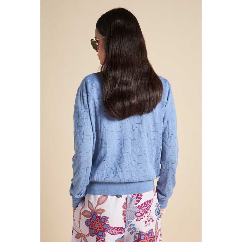 Karen Walker Monogram Pointelle Knit Cardigan image number 1